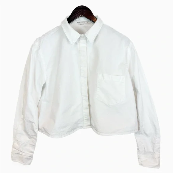 Good American | Crop Cotton Oxford Button-Up Shirt, XL - Picture 2 of 7